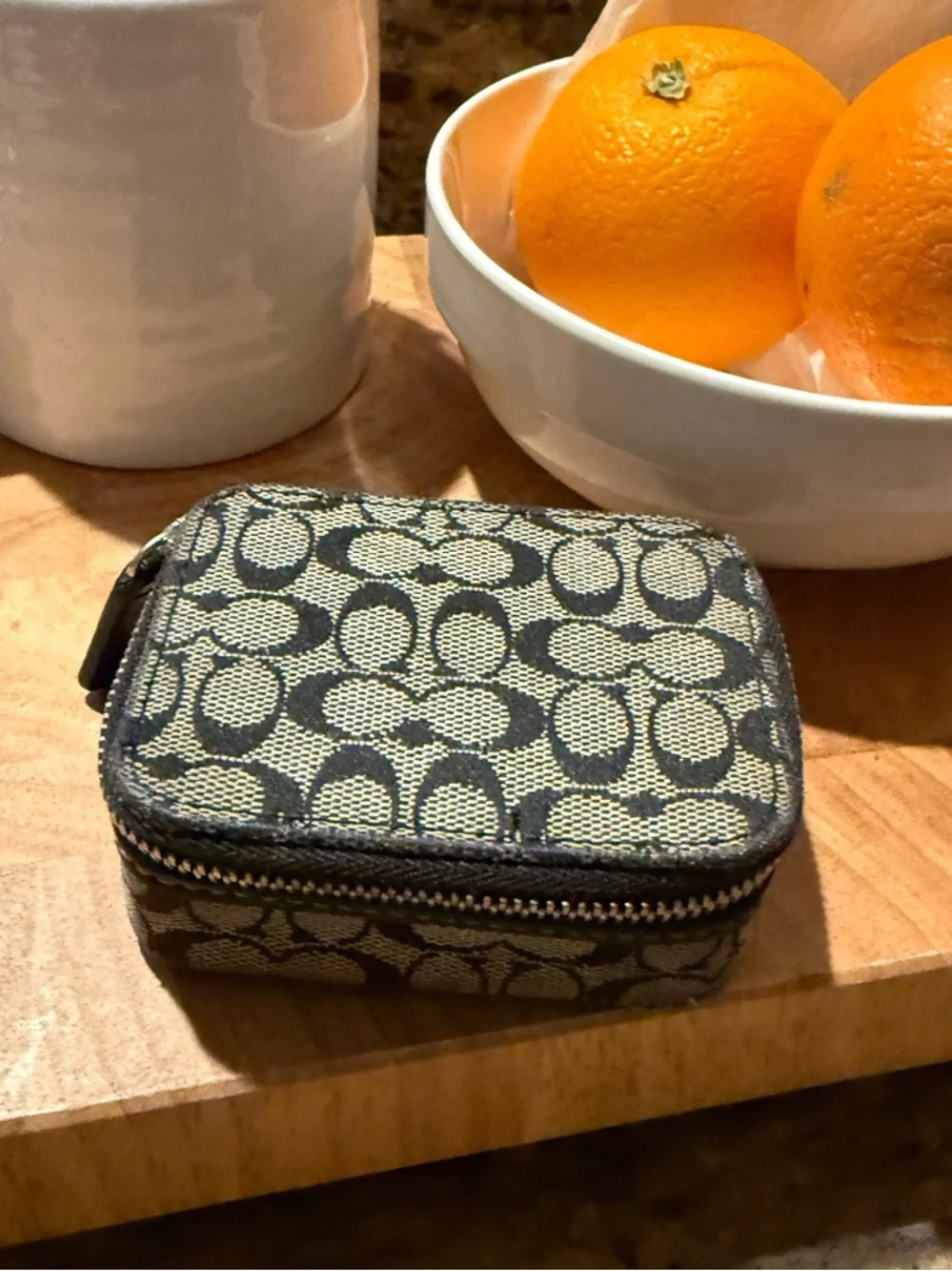 Coach khaki and brown signature C triple bottle pill case. - Picture 3 of 7